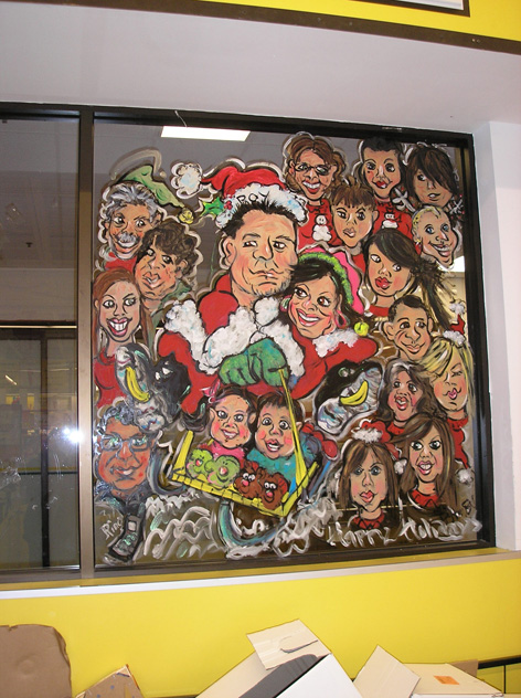 Christmas caricatures of No Frills staff.