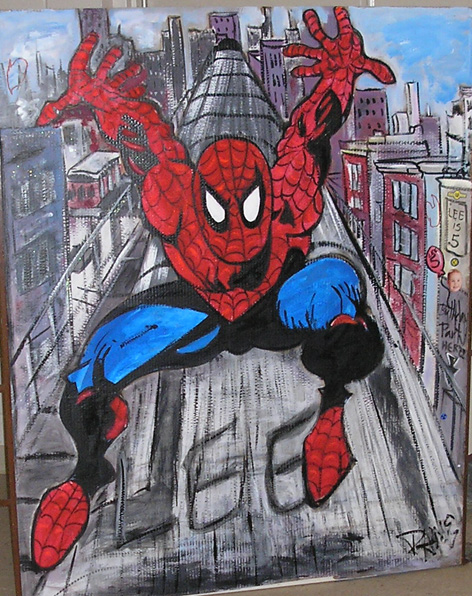 Spiderman artwork for child's 5th birthday.
