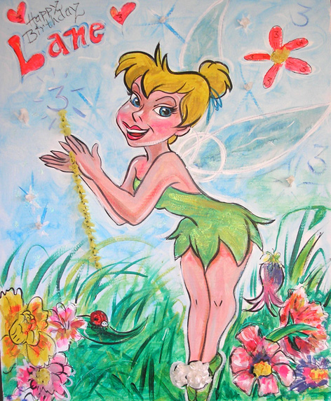 Tinkerbell artwork for child's 3rd birthday party.