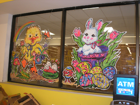 Easter window art work for No Frills.