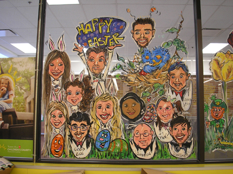 Easter window art work for No Frills in Guelph.