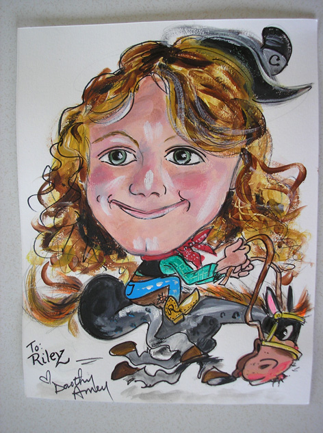 Caricature of young girl.