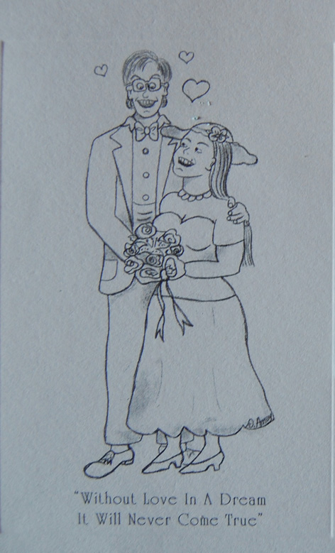 Caricature of newly weds for private wedding.
