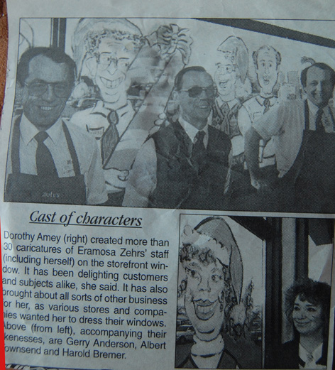 Caricatures of Zehrs management featured in local newspaper.