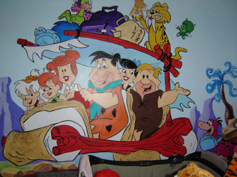 Flintstone mural for young child's room for private residence.