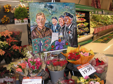 Rememberance Day painting for floral boutique at Zehrs.