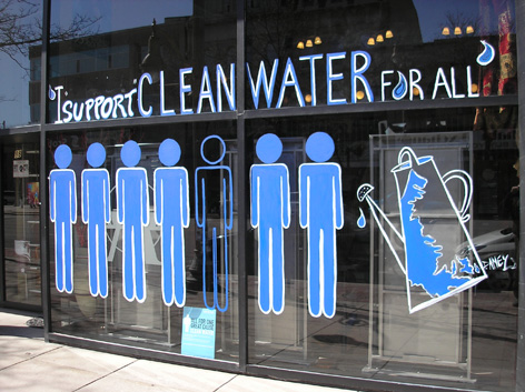 Window art work promoting clean water for all!