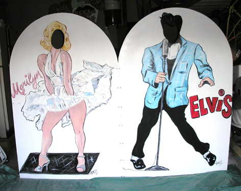 Marilyn and Elvis life size cut outs for private function.