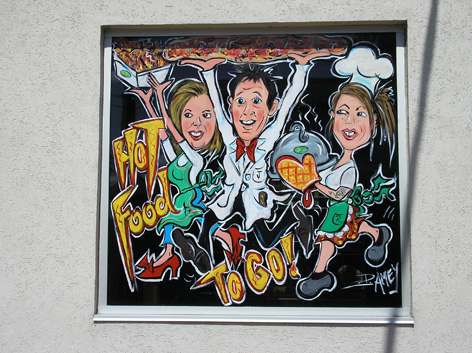 Window art work for Paisley Fine Foods.