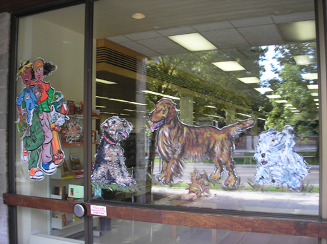 Promotional window art work for local pet store.