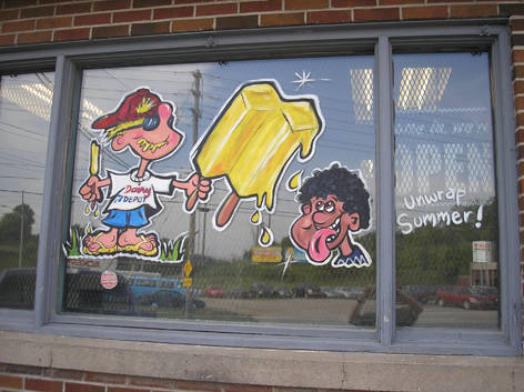 Promotional window artwork for Dairy Depot.