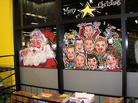Christmas window art work for No Frills in Acton.